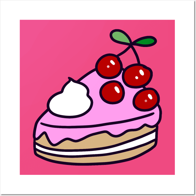 Cherry Cake Slice Wall Art by saradaboru